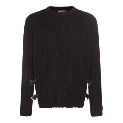 Versace Sweaters Black In Brown