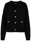 VERSACE VERSACE BLACK CASHMERE BLEND CARDIGAN