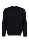 Versace Crew-neck Wool Sweater In Blue