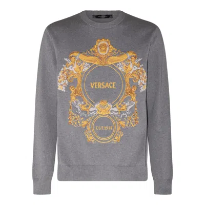 Versace Sweaters Grey In Gray
