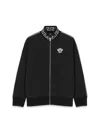 Versace Greca-detail Zip-up Sweatshirt In Black