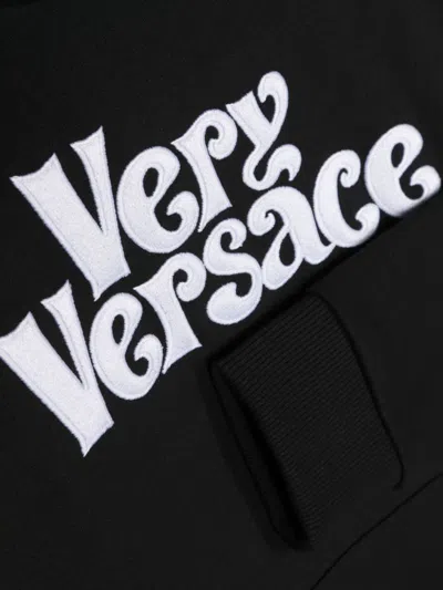 Versace Kids' Sweatshirt Fleece Very  Embroidery In Black