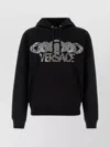 Versace Intricate Logo Print Sweatshirt With Kangaroo Pocket