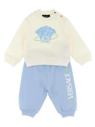 Versace Babies' Sweatshirt + Joggers Set In Blue