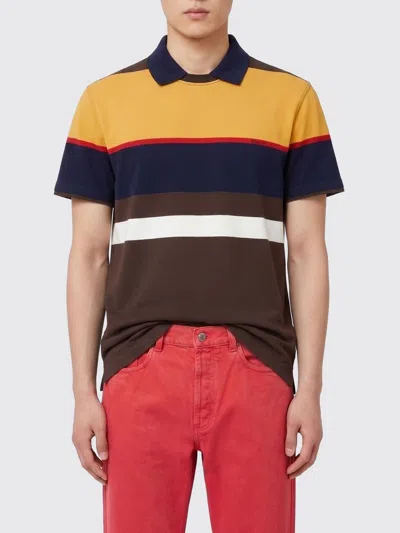 Versace Colorblock Striped Cotton Polo Tshirt In Multi