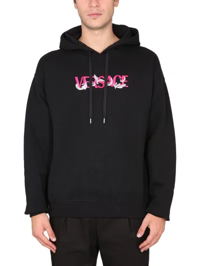 Versace Sweatshirt With Logo In Black