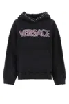 Versace Cotton Logo Sweatshirt Women In Black