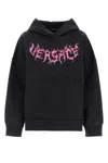 Versace Black Cotton Oversize Sweatshirt In Black