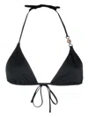 Versace Medusa Lycra Triangle Bikini Top In Black