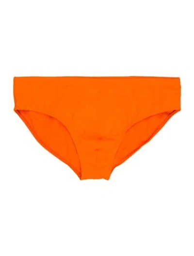 Pre-owned Versace Swim Briefs In Orange