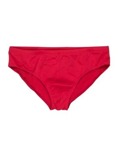 Pre-owned Versace Swim Briefs In Red