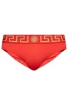Versace Iconic Slim-fit Stretch-cotton Briefs In Red/gold