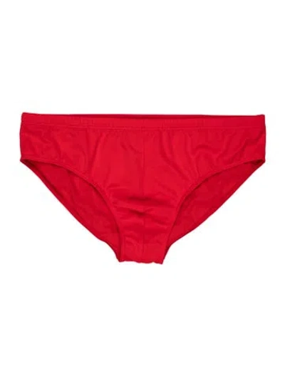 Pre-owned Versace Swim Briefs W/ Tags In Red
