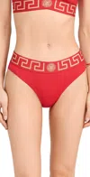 Versace Greca Border High-leg Jersey Briefs In A1203-red