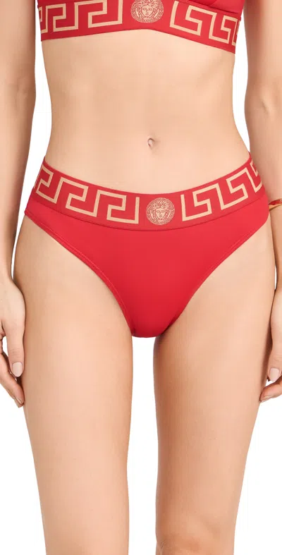 VERSACE SWIM LYCRA VITA BIKINI BOTTOMS A1203-RED