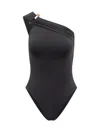 Versace Medusa Safety Pin Asymmetric One-piece Swimsuit In Black