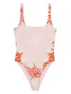 Versace Barocco Sea Print One-piece Swimsuit In Pink & Purple