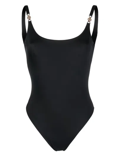 Versace Swim One-piece Greek Chain Clothing In Black