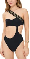 Versace Costume Intero Con Bordo Greca In Black