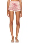 Versace Printed Cotton And Silk-blend Voile Shorts In Blue