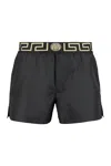 Versace Black Greca Border Swim Shorts In Black