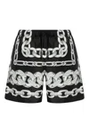 Versace Men Medusa Chains Silk Shorts In Black