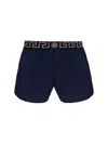 Versace Blue Swimsuit Shorts With Greca Detail In Blue-gold