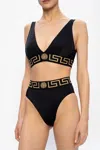 Versace Greca Border Triangle Bralette In Black