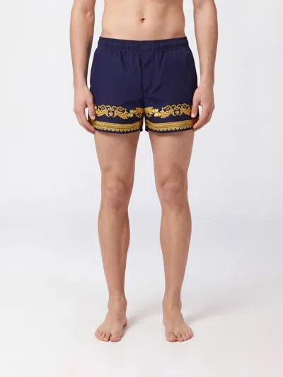 Versace Swimsuit Men Color Navy In Blue