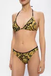 Versace Printed Triangle Halterneck Bikini Top In Yellow