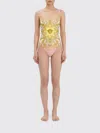 Versace Multicolor One-piece Swimsuit With All-over Medusa Print In Tech Fabric For Women In Yellow