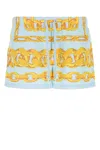Versace Bermuda Mare In Poliestere Stampato Uomo In Blue