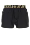 Versace Black Polyester Swimming Shorts In Black