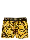 Versace Barocco Print Cotton Blend Boxer Briefs In Gold