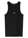 Versace Black Logo Tank Top In Black