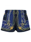 Versace 'nautical' Blue Smiwsuit Trunks With Barocco Motif