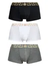 Versace Three-pack Multicolor Greca Border Boxer Briefs In Multi