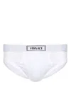 Versace 90s  Logo-waistband Cotton Briefs In White