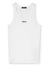 Versace White Logo Tank Top In White