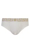 Versace Greca Border Boxer Briefs (set Of Three) In White