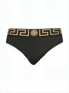 Versace Stretch Cotton Brief Set With Geometric Pattern In Black