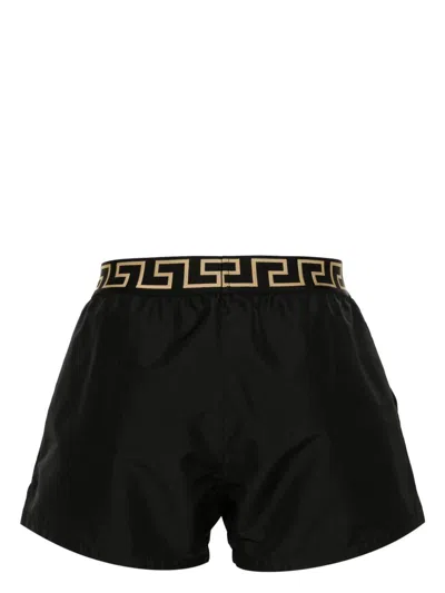 Versace Swimwear With Greca Trim In Black