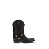Versace Sylvester Leather Texan Boots In Black