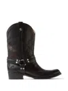 Versace Sylvester Leather Texan Boots In Multi