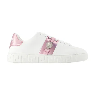 Versace Synthetic Leather Trainers Sneaker In White