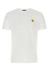 Versace White Crewneck T-shirt With Medusa Embroidery On The Front In White