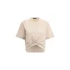 Versace Cropped T-shirt With Twist Detail And Safety Pin Logo