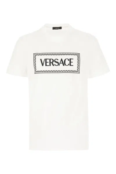 Versace Embroidered Logo T-shirt In White