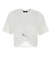 Versace Cotton Logo T-shirt With Ruched Knot Detail