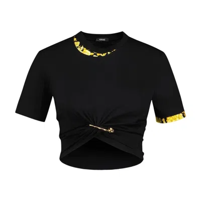 VERSACE T SHIRT BAROCCO T SHIRT - COTTON - BLACK